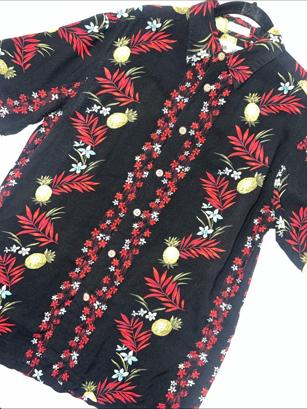 Ron Chereskin Tropical Pineapple Print Button-Down Shirt Men’s Size M - Picture 3 of 6